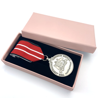 Médaillon souvenir en émail 3d en métal vierge personnalisé médaille commémorative de récompense d'honneur avec barre de ruban