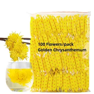 100 pieces a pack/bag dried Golden Chrysanthemum flowers Scented tea Independent packaging Portable Convenient Leisure afternoon