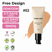 Fond de teint liquide vegan à couvrance totale avec logo personnalisé, 40g, écran solaire, fini léger et transparent, avec SPF 55