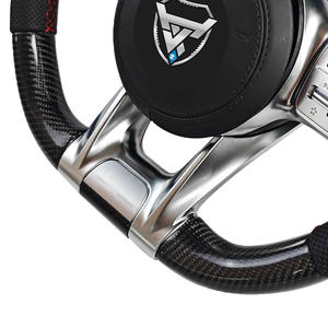 Volant modifié en fibre de carbone avec étiquette rouge pour Mercedes Benz A GLA B GLB C GLC E GLE CLS ZC-809-T123-F - Product Image 6
