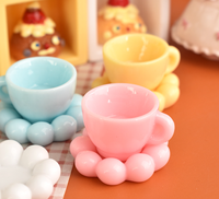 Miniature de tasse en résine Cloud Plate pour maison de poupée DIY, vaisselle de cuisine, accessoires décoratifs peints à la main avec colle crème