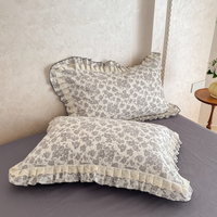 Offre Spéciale – Parure de Lit Hôtelière Style Coréen 100% Coton à Motifs Floraux avec Volants, Housse de Couette et Draps, 200 Fils/Pouce², Toutes Saisons