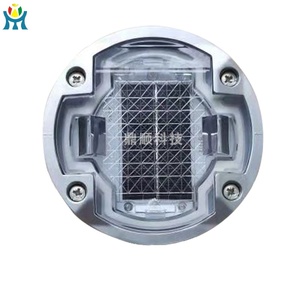 علامة طريق شمسية مع قاعدة تثبيت تحت الأرض من سبائك الألومنيوم G105، خرزات LED عالية السطوع، عاكسة، ضوء تحذير للسلامة المرورية - Product Image 4