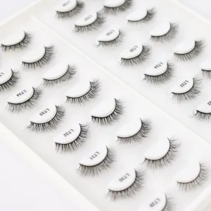 Wholesale Wispy Faux Mink Eyelashes Classic Synthetic Fiber Eyelash Natural Private Label False Mink Eyelashes