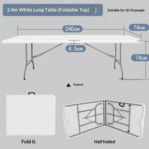 <span class=keywords><strong>Table</strong></span> de pique-nique <span class=keywords><strong>pliante</strong></span> facile à monter, robuste, rectangulaire, pour le camping en plein air, en plastique, portable - Product Image 4