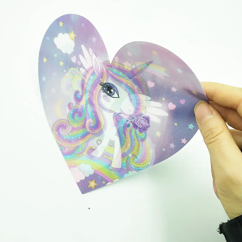 3D Kunst Hologramm Patches weiche TPU Einhorn Bild benutzer definierte Lentikular nähen auf dünne Lentikular Blätter drucken Patch für Kleidung