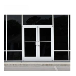 Portes de magasin commerciales, portes en verre <span class=keywords><strong>avec</strong></span> cadre en aluminium résistant au vent, design contemporain - Product Image 1