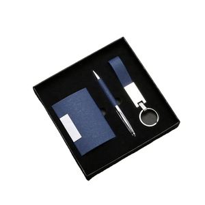 Nuevo Juego de Regalos Empresariales de Cuero Premium con Logotipo Personalizado, Impresión en Serigrafía Multicolor, Incluye Bolígrafo y Llavero - Product Image 2