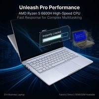 Ordinateur portable professionnel Yifang S14 avec processeur AMD Ryzen 5 6600H, boîtier métallique de 14,1 pouces, interface Type-C complète et mémoire LPDDR5