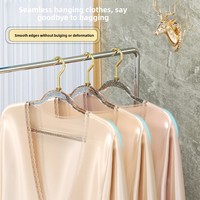Acryl-Glitzer-Kleiderbügel Luxuriöser Niedlicher Kristall-Kleiderbügel für Damen Nahtloser Rutschfester Transparenter Kunststoff-Kleiderständer mit Goldpuder