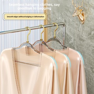 Perchas <span class=keywords><strong>de</strong></span> Acrílico con Purpurina, Elegantes y Bonitas, <span class=keywords><strong>de</strong></span> Cristal, <span class=keywords><strong>para</strong></span> <span class=keywords><strong>Ropa</strong></span> <span class=keywords><strong>de</strong></span> Mujer, Antideslizantes, Transparentes, <span class=keywords><strong>de</strong></span> Plástico, con <span class=keywords><strong>Polvo</strong></span> Dorado - Product Image 2