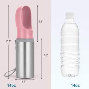 Bouteille d'eau pour chien en acier inoxydable massif et ABS, anti-fuite, distributeur pour chiot, idéale pour les promenades en extérieur, la randonnée et les activités des animaux de compagnie - Product Image 4