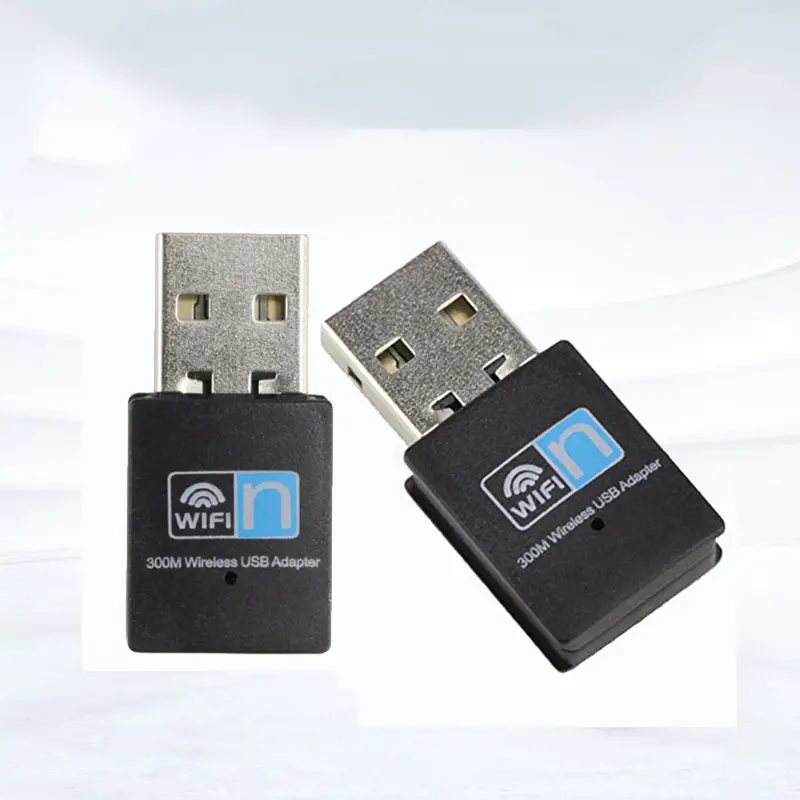 Adaptor Bluetooth USB Nirkabel Mini, 300Mbps USB Wifi Adapter Receiver 2.4GHz LAN Kartu Jaringan Pemancar