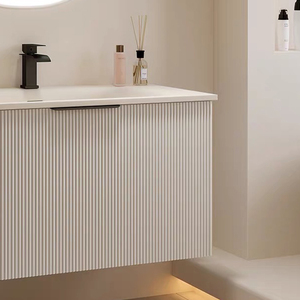 Nuevo precio de fábrica de diseño con tocador de material de PVC Gabinetes de baño de estilo moderno para la venta Iluminación de tocador de baño - Product Image 5