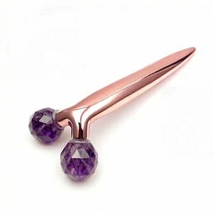 Rodillo Facial de Jade y Cuarzo Rosa, Rodillo de Masaje Facial 3D con Forma de Linterna, Venta Caliente - Product Image 3