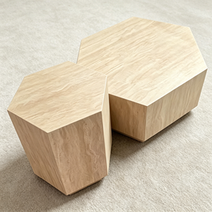 Modern Black Marble Coffee <b>Table</b> with Metal Frame Contemporary Living Room Furniture <b>Nesting</b> Design - Product Image 4