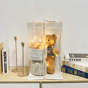 Produit le plus vendu, <span class=keywords><strong>super</strong></span> populaire, cadeau pour petite amie, cadeau pour la Saint-Valentin, ours en peluche mignon, boîte cadeau avec fleurs artificielles - Product Image 6