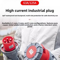 Prise industrielle 3, 4 ou 5 broches, étanche IP67, anti-poussière, 63A/125A, 220V, 380V, 415V, série Hefeng HFN