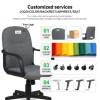 Chaise de bureau pivotante en tissu à dossier moyen avec accoudoirs, mobilier de bureau, Silla De Oficina, Cadeira Escritorio