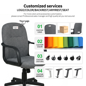 <span class=keywords><strong>Silla</strong></span> de Oficina Ergonómica de Tela <span class=keywords><strong>con</strong></span> Respaldo Medio, Giratoria, <span class=keywords><strong>con</strong></span> Reposabrazos, Muebles de Oficina, <span class=keywords><strong>Silla</strong></span> de Escritorio - Product Image 3