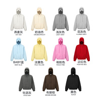 Sweat-shirt à capuche en molleton de coton avec logo brodé, streetwear, surdimensionné, lourd, masque pour les yeux, sweat-shirt à capuche pour homme