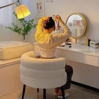 Canapé individuel au design moderne, fauteuil paresseux tendance pour salon, chambre à coucher, vestiaire, coiffeuse, en cachemire et métal