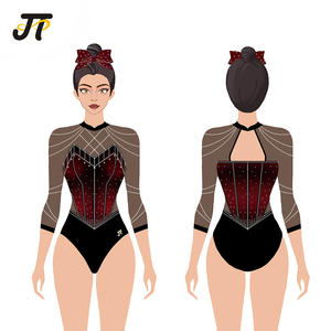 Тренировочная одежда из спандекса, гимнастическое трико, балетное трико из полиэстера, одежда для сценических танцев, шелковое трико для девочек - Product Image 3