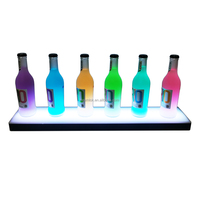 Étagères d'affichage de bouteille d'alcool de 24 pouces LED profondeur 12cm/4.75 "| Étagère d'affichage de boisson alcoolisée éclairée de couleurs RVB de mur flottant LED