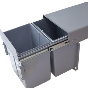 Cubo <span class=keywords><strong>de</strong></span> basura empotrado para separación en seco y húmedo, Cubo <span class=keywords><strong>de</strong></span> almacenamiento <span class=keywords><strong>de</strong></span> plástico oculto para cocina, uso para restaurantes, baños, Cubo <span class=keywords><strong>de</strong></span> reciclaje - Product Image 1