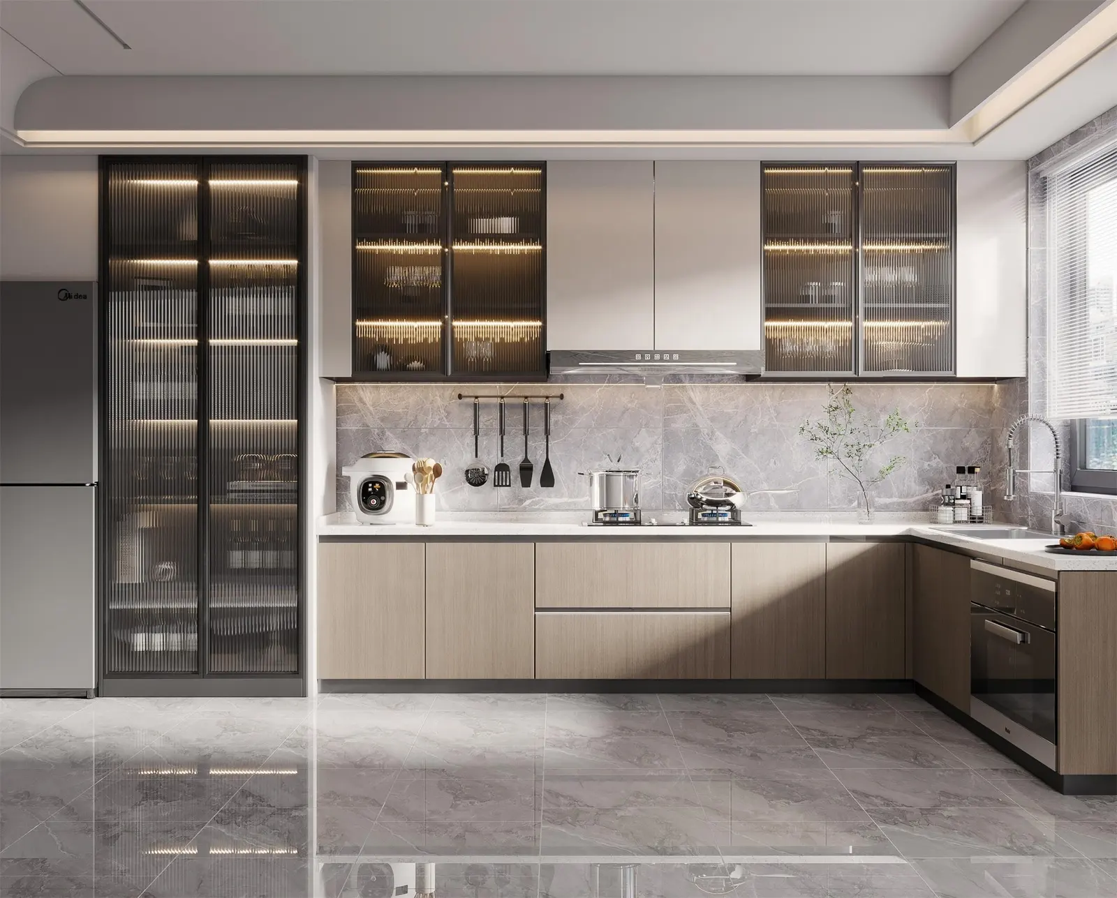 Quartzo laje bancada acrílico moderna cozinha design ilha hmr aglomerado cozinha escandinavo armário