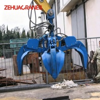 ZEHUA Grappin de préhension multi-pétales pour ferraille de coques d'orange 0,8 m³-12 m³ Moteur hydraulique CE pour levage de déchets métallurgiques