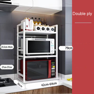 Étagère <span class=keywords><strong>de</strong></span> rangement pour micro-ondes <span class=keywords><strong>à</strong></span> 2 niveaux, <span class=keywords><strong>à</strong></span> placer librement dans la <span class=keywords><strong>cuisine</strong></span>, en métal noir/blanc, <span class=keywords><strong>support</strong></span> <span class=keywords><strong>de</strong></span> rangement <span class=keywords><strong>de</strong></span> bureau pour livres - Product Image 4