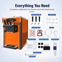 Nouvelle machine à crème glacée molle commerciale 3 saveurs 25-28L/H 2000W en acier inoxydable 304 avec pompe à air et écran LED GQ-25C Pro