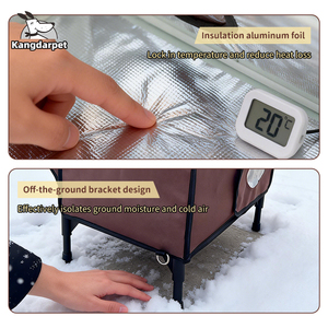 Kangdarpet US en Stock - Casa para Gatos Aislada para Exteriores - Refugio Elevado para Gatos Silvestres Resistente a la Intemperie con Puerta de Escape y Solapa Magnética - Product Image 4