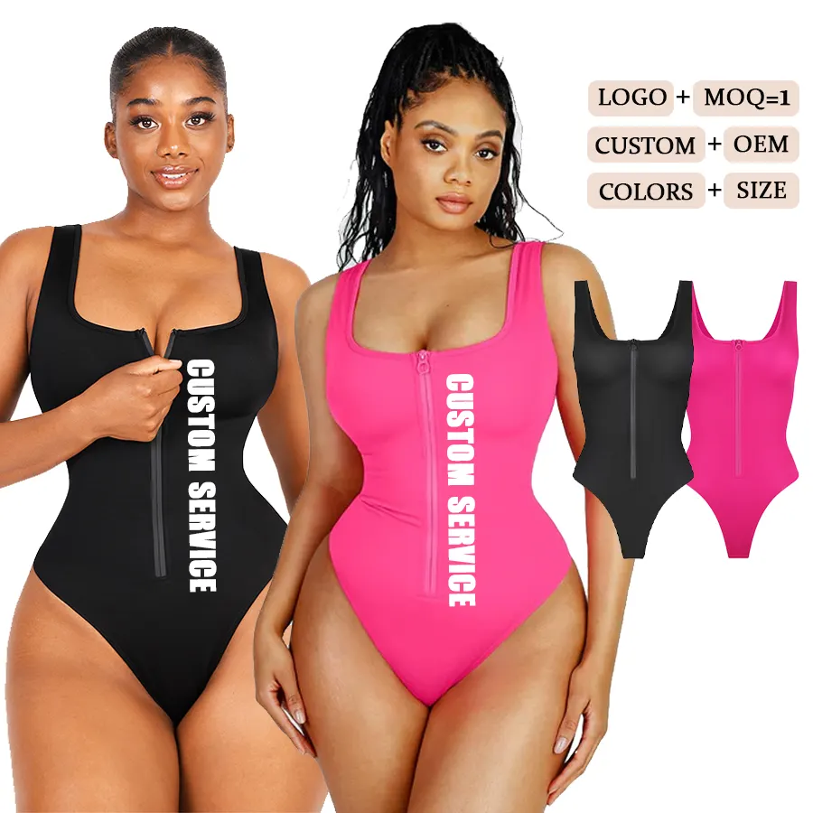 Traje de baño de una pieza de cintura alta, ropa moldeadora de cuerpo, personalizada, adelgazante, logo personalizado