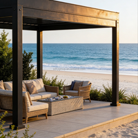 Pergola en aluminium robuste sur mesure, système automatique, capteur de pluie, résistante au vent et aux UV, directement de l'usine, pour villa et jardin