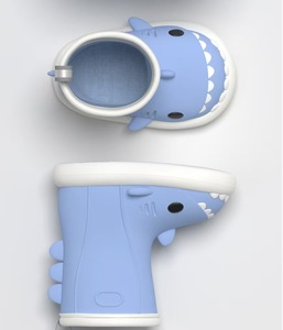 Hot Selling Shark Cute Cartoon <strong>Design</strong> Children Baby Water Shoes Pvc Easy-on Waterproof Lightweight Rain Boot