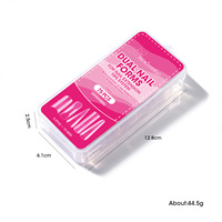 75 unidades/caja Puntas de extensión de uñas cuadradas de doble forma, de cobertura completa, moldeado rápido, para gel UV y acrílico, uñas postizas
