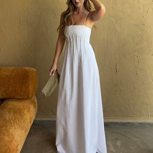 Vestido Largo Casual de Verano 2026 Personalizado de Alta Calidad con Tirantes Finos y Espalda Descubierta para Mujer - Product Image 1