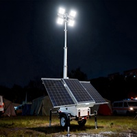 Tour d'éclairage solaire mobile portable avec mât de 6 m et lampes de 400 W pour l'éclairage des événements sportifs
