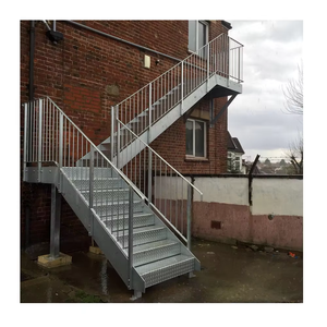 <span class=keywords><strong>Escalier</strong></span> en acier à <span class=keywords><strong>marches</strong></span> fermées, installation facile, structure en acier, <span class=keywords><strong>escalier</strong></span> extérieur durable - Product Image 3