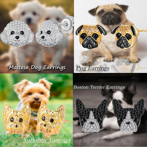 Serie Canina - Pendientes de Aleación con Micro Pavé de Diamantes de Imitación, Diseño Creativo de Perro, Novedad en Oferta, Accesorios de Joyería Versátiles y a la Moda - Product Image 3