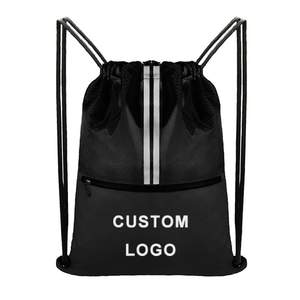 Sac de sport en polyester de haute qualité avec cordon de serrage et logo personnalisé, sac à dos imperméable, sacs cadeaux, sacs à dos de voyage en plein air, sacs à dos de camping - Product Image 1