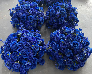 BF-FB20 Nuovo Design <span class=keywords><strong>Centrotavola</strong></span> con Fiori Artificiali in Seta, <span class=keywords><strong>Centrotavola</strong></span> Personalizzato con Sfera di Fiori Blu Reale per Matrimoni e Ringraziamento - Product Image 4