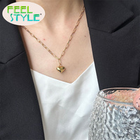 Collier pour femme en argent sterling 925 plaqué or 18 carats avec pendentif cœur en zircon, chaîne fine et élégante, style tendance
