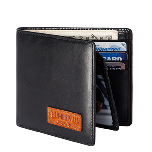 Portefeuille pour homme en cuir véritable avec protection RFID, pince à billets et doublure en polyester, portefeuille minimaliste de marque - Product Image 1