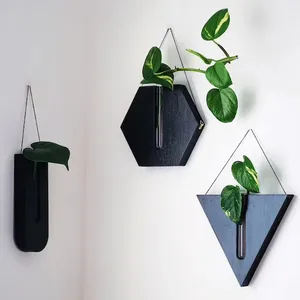 Varanda decoração parede pendurado plantadores Wall decoração potes Propagação estação Decoração preta Wall planter