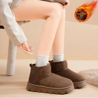 Nouvelle Collection Hiver 2026 – Bottines Courtes Chaudes Doublées Polaire Épaissies à Bout Rond, Mocassins Plateformes en Nubuck et Daim, Bottes de Neige
