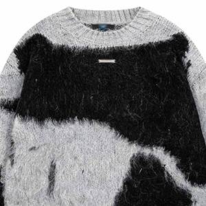 Suéter de Punto Personalizado OEM ODM para Hombre, Diseño de <span class=keywords><strong>Dibujos</strong></span> <span class=keywords><strong>Animados</strong></span>, Antiarrugas, Transpirable, Antibolitas, Cuello Redondo, Mohair/Lana - Product Image 3