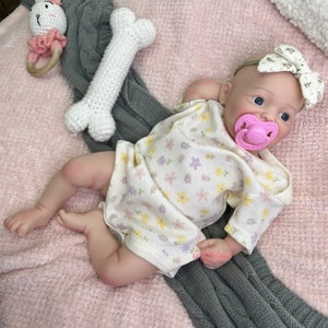 Thực tế tái sinh bé búp bê với bằng sáng chế mềm full Silicone 17 "bé sơ sinh cô gái trọng lượng sống động như thật búp bê với núm vú thật - Product Image 4